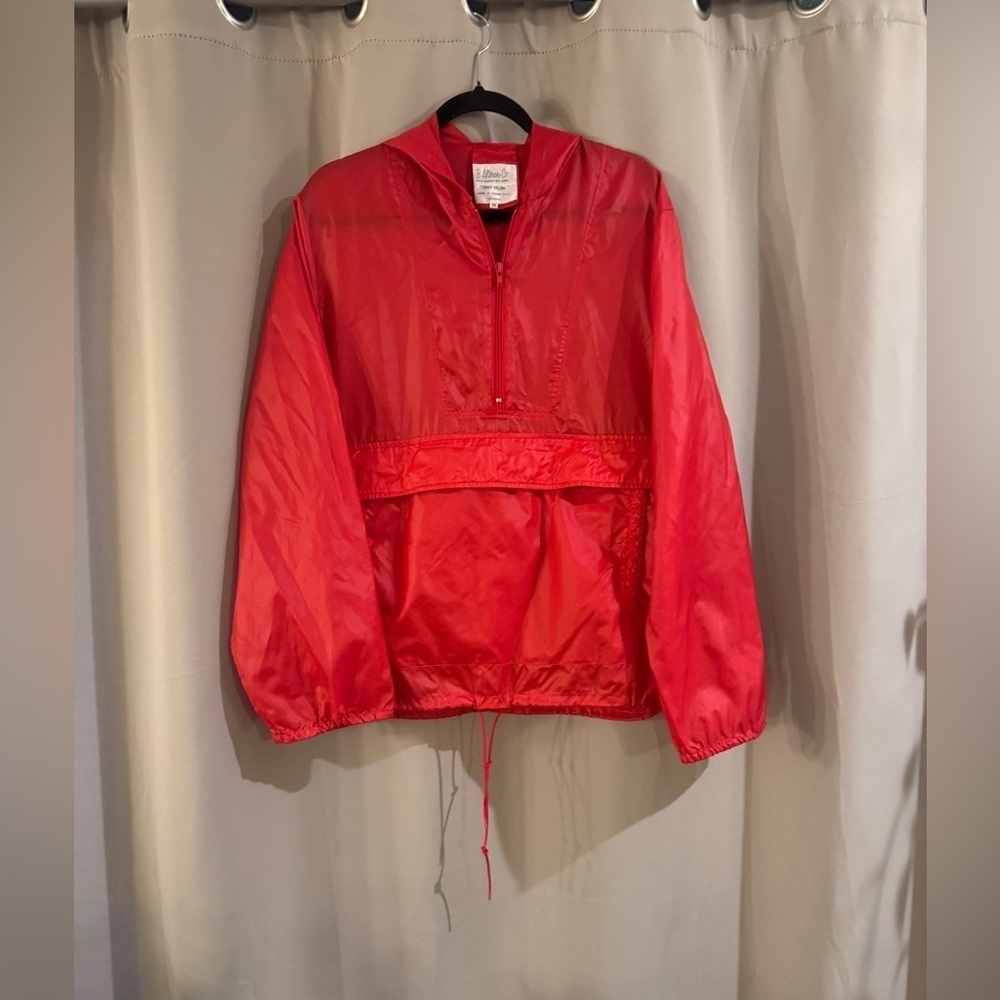 Red Windbreaker Jacket with attached bag